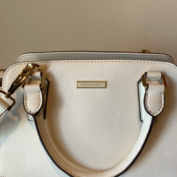 Charles & Keith Ivory Structured Top Handle Bag - Picture 2 of 6